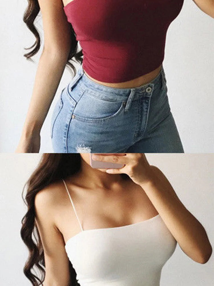 Sommer Sexy Camis Frauen Crop Top Ärmelloses Shirt Sexy Schlanke Dame Bralette Tops Strap Dünne Weste Leibchen