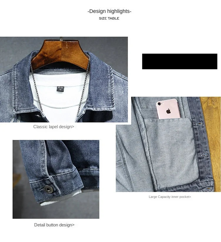 Frühling Herbst Neue Cowboy Luxus Strickjacke Denim Harajuku Mode Koreanischen Stil Kleidung Casual Cowboy Lose Mantel Motorrad Jacke