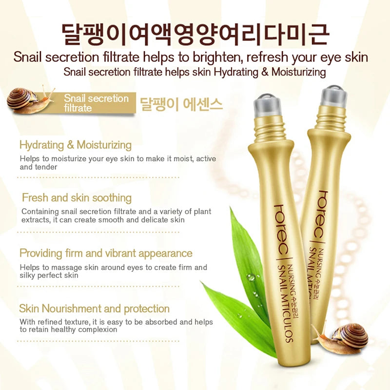 Hautpflege Schneckencreme Kollagencreme Anti Aging Haut aufhellen Gesichtscreme Verblassen dunkle Augenringe Entfernen Tränensäcke Augenserum