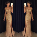 2023 neue Frauen Party Kleid Mesh Patchwork Pailletten Ärmel Split Saum Abendkleid Meerjungfrau Form Slim Fit Prom Bankett Kleid