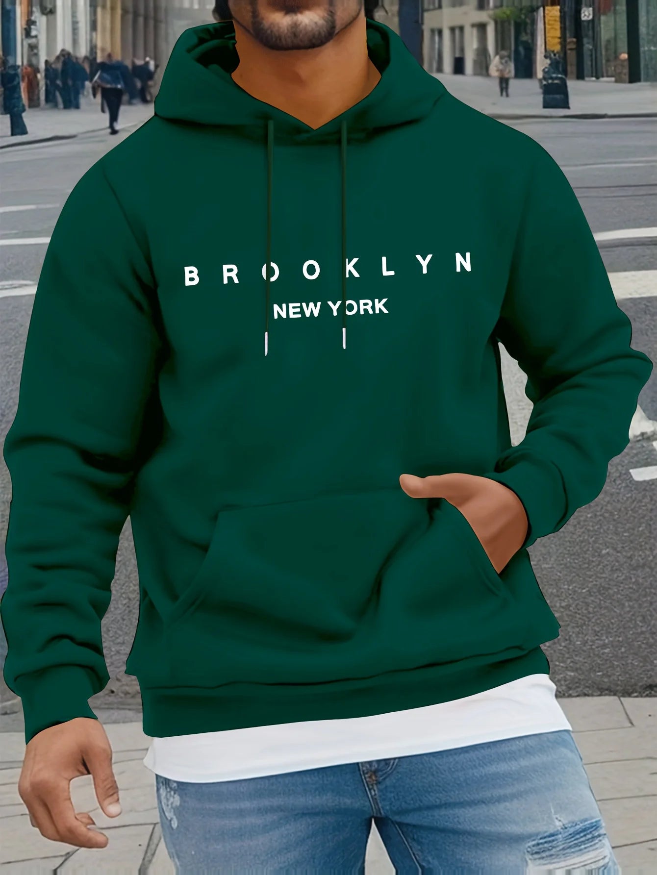 BROOKLYN NEW YORK Klassischer Briefdruck Herren Damen Kapuzenpullover Herbst Winter Outdoor Urlaub Fitness Lässiges warmes Sweatshirt