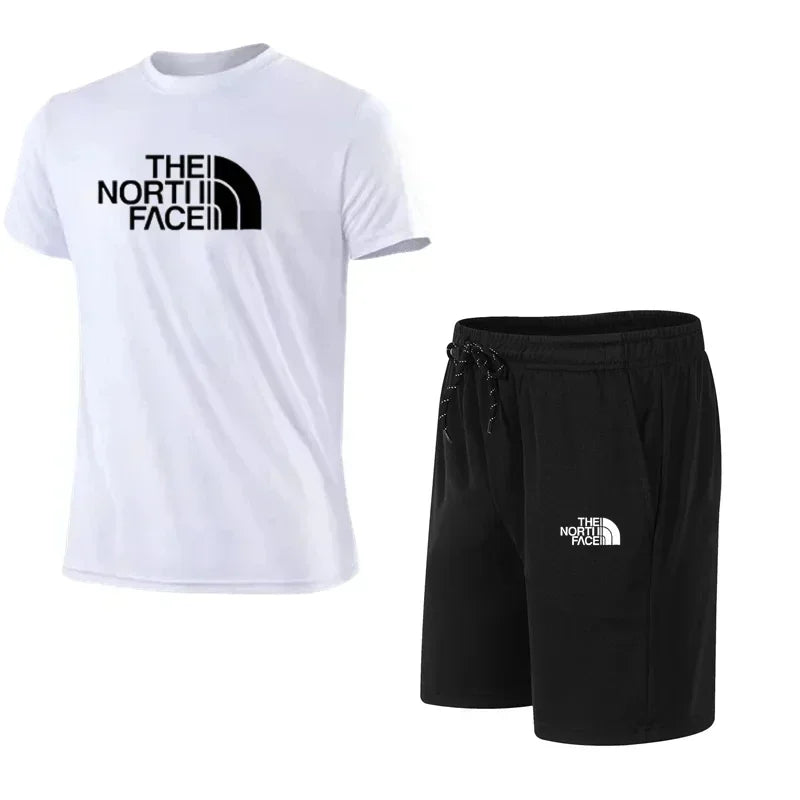 2026 Neues Herren Kurzarm-Sportanzug Set T-Shirt und Hose 2-teilig Modische Sportbekleidung Lässige Outdoor-Laufkleidung Trainingsanzug