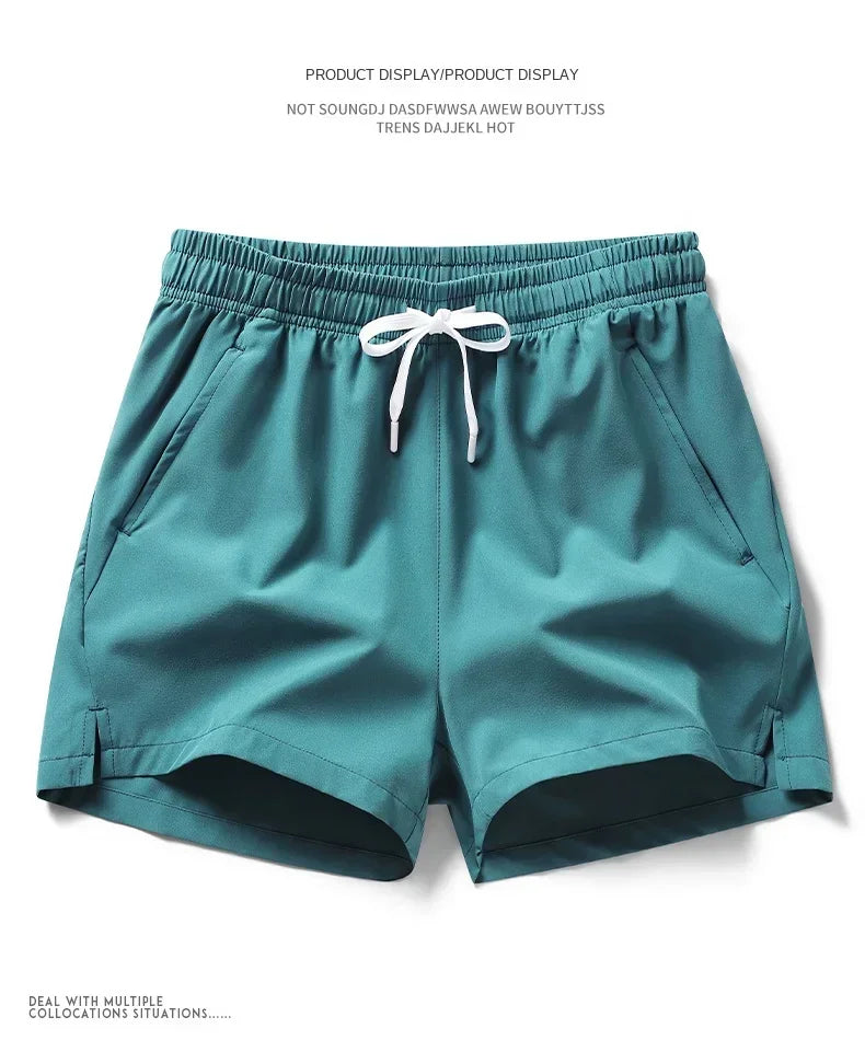 Gym Shorts Herren Sport Jogginghose Taschen Gym Casual Shorts Basic Leichte Hosen Laufen Jogging Strand Shorts Männer Bademode