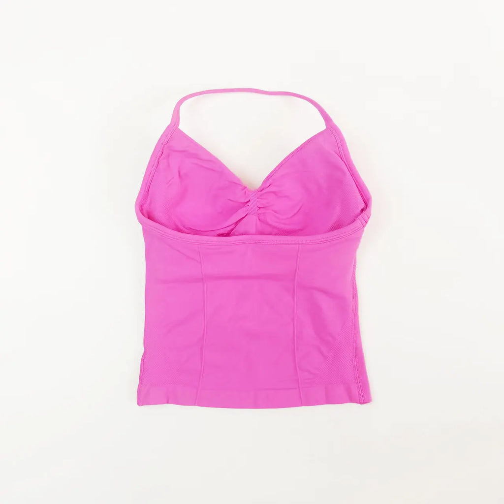 NCLAGEN Impact Longline Riemchen-Top, Sport-Yoga-Weste, Damen-Fitness-Tanktop, Fitnessstudio, schöner BH mit offenem Rücken, Lauftraining, Neckholder