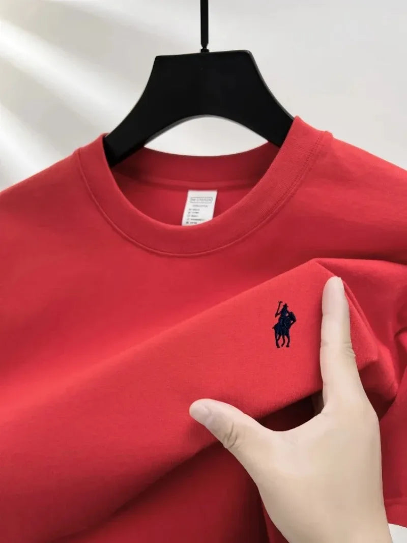 2026 Sommer Herren Strick-Baumwoll-T-Shirt mit kurzen Ärmeln – Modisch, bequem und atmungsaktiv bedrucktes Oberteil