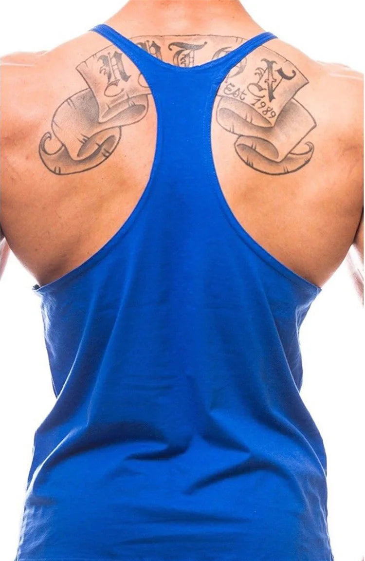 Gym Bodybuilding Tank Tops Mode Y-back Hosenträger Westen Baumwolle Atmungsaktive Ärmellose Unterhemden Herren Fitness Muscle Sport Hemd