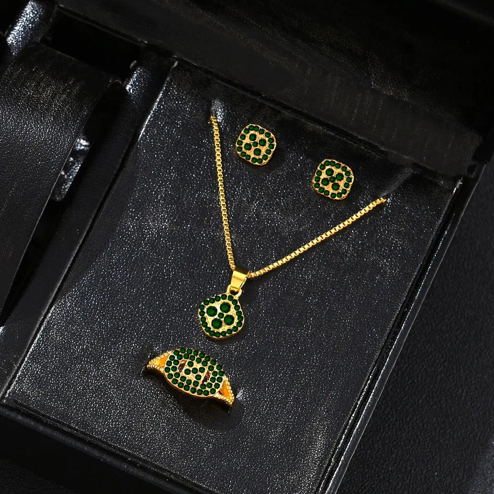 1-teiliges Luxus-Würfel-Schmuckset, elegantes Damen-Set mit Halskette, Ohrringen und Ringen, perfektes Geschenk zum Valentinstag, Weihnachtsgeschenk, Bi