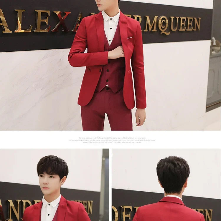 Western-Stil Herrenanzüge Grenzüberschreitende Großhandel Neue Ankunft Abnehmen Dreiteiliges Set Koreanische Version Business Professionelle Kleid