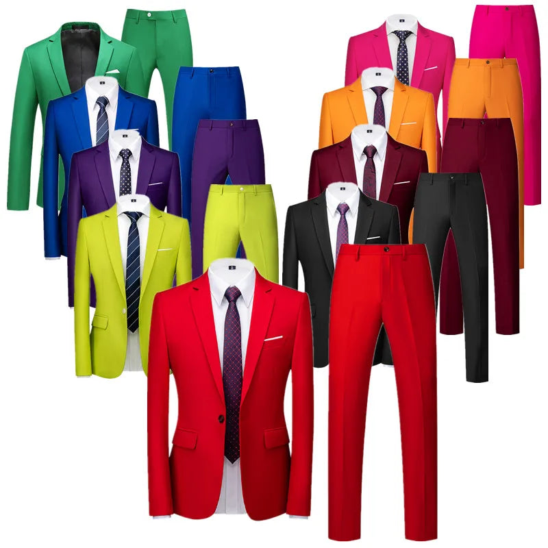 22 Farben einreihige formelle Hochzeit Anzüge Herren bekleidung Mode einfache Männer Business Social Prom Party Kleid 2 Stück Set