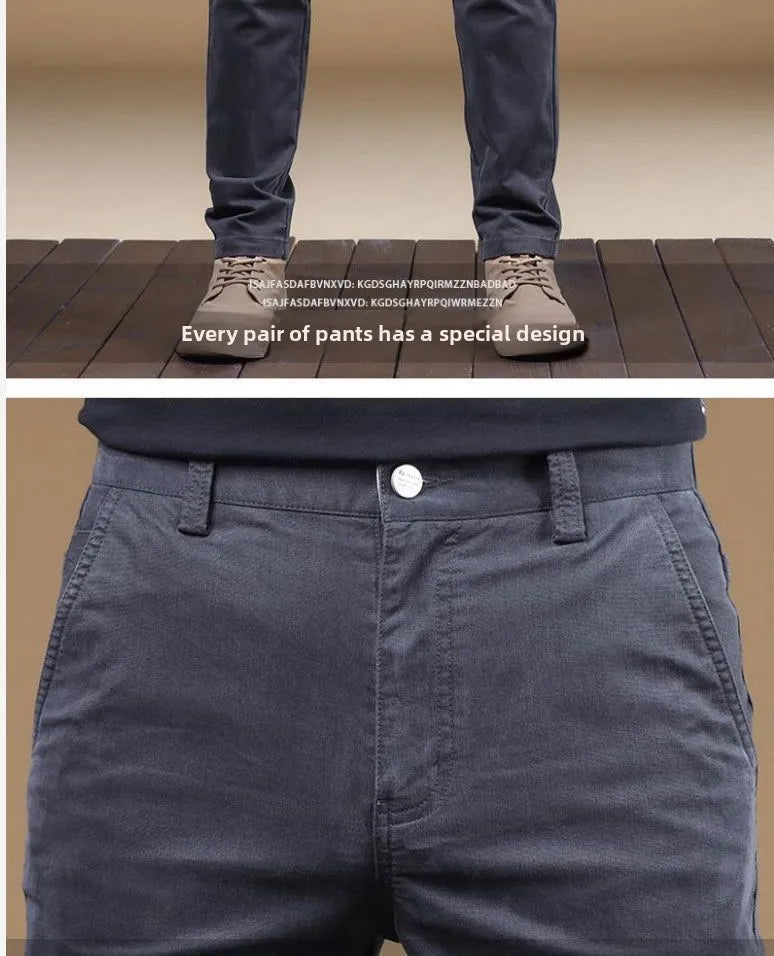 2025, Sommer-Freizeithose für Herren aus dünner Baumwolle, trendige, vielseitige, elastische, leichte Business-Hose, formelle, schlanke, gerade Hose