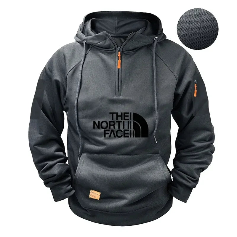 Lässiges Sport-Langarm-Sweatshirt für Herren mit Kapuze in großen Größen und modischer Fitness-Pullover für Herbst und Winter 2025