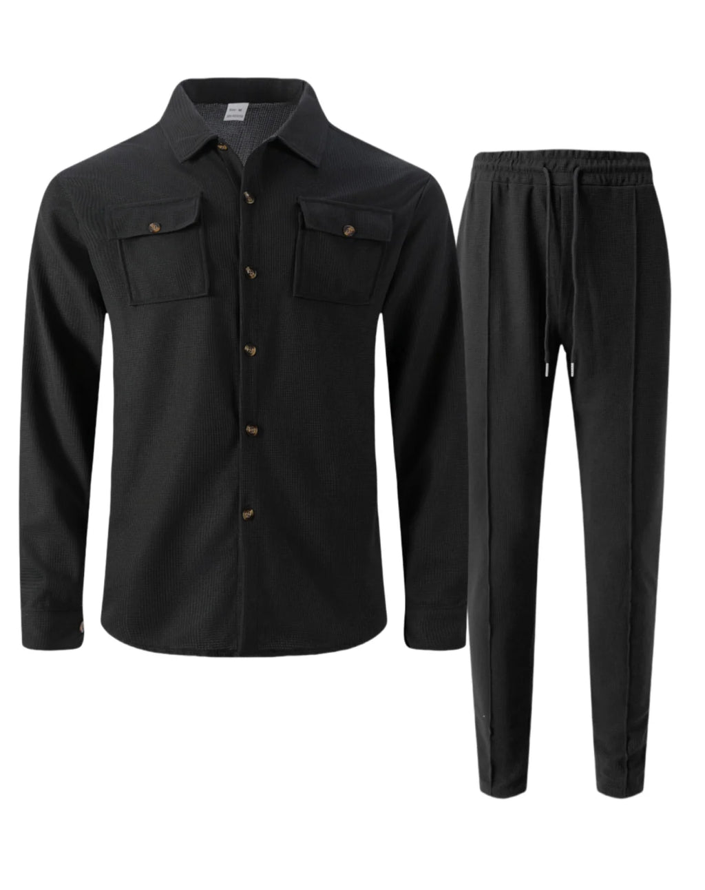 Männer Frühling Herbst Casual Anzug Street Style Einfarbig Lose Gepolsterte Lange Ärmeln Zwei-Stück Set Modische Oberbekleidung anzug set