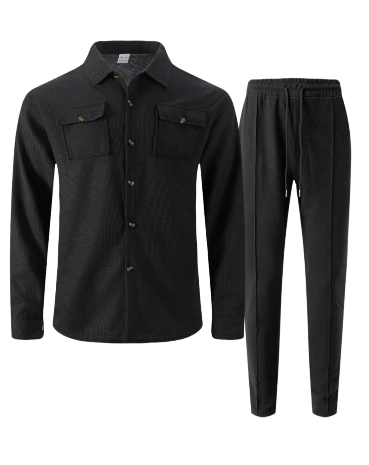 Männer Frühling Herbst Casual Anzug Street Style Einfarbig Lose Gepolsterte Lange Ärmeln Zwei-Stück Set Modische Oberbekleidung anzug set