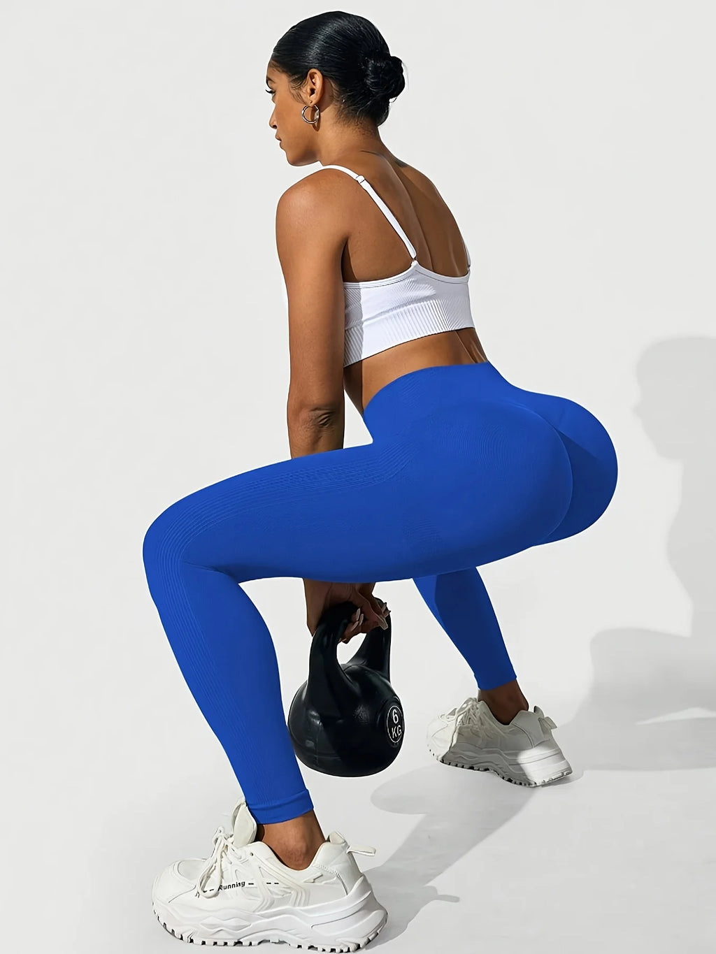 CZGUKE Nahtlose Damen-Yogahose mit hoher Taille, enge Taille, Hüftheben, elastisch, eng, einfarbig, breite Taille, Sport-Leggings