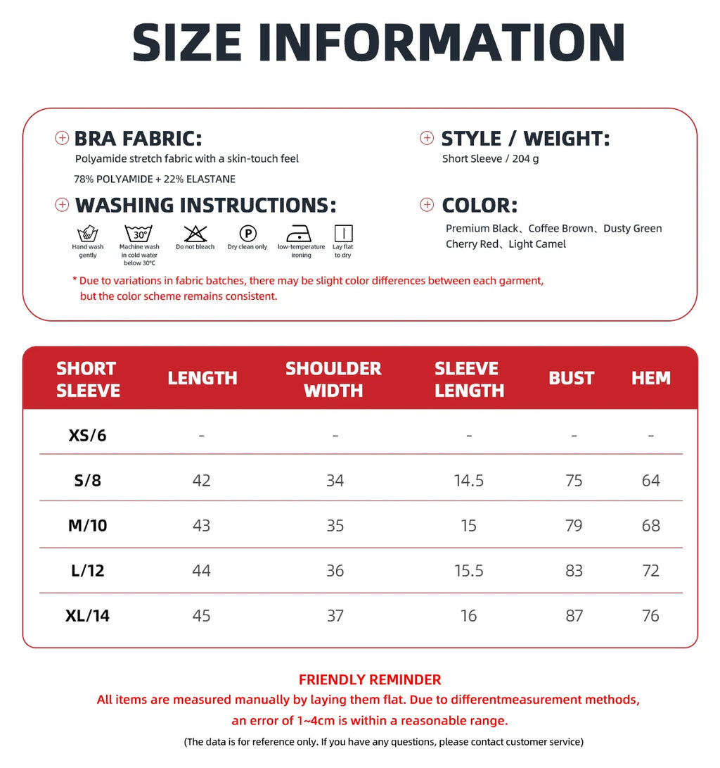 Premium Damen Yoga Kurzarm-Oberteil 78% Nylon 22% Spandex Slim Fit Atmungsaktiv Feuchtigkeitsableitend Dehnbar Workout Gym Activewear Alltag & Fitness