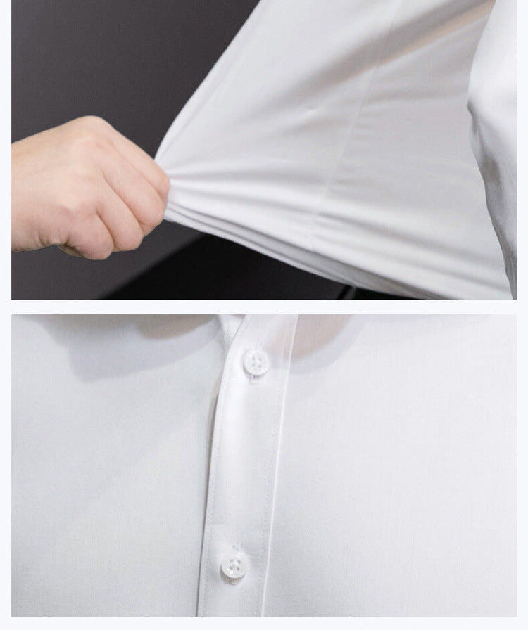 Neue Plus Größe Männer Einfarbig Business Hemd Mode Klassische Grundlegende Beiläufige Dünne Weiße Langarm-shirt Marke Kleidung