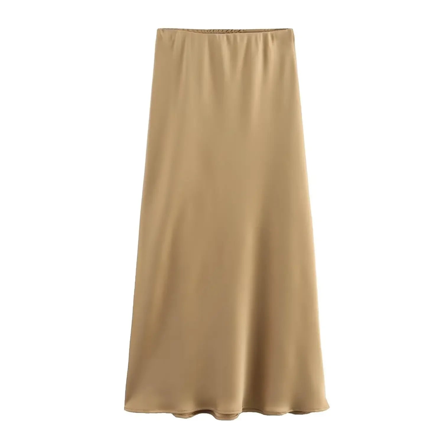 Willshela 2024 Schwarz Satin Rock Frau Hohe Taille Elegante Lange Röcke Für Frauen Mode Sommer Midi Rock Büro frauen Röcke