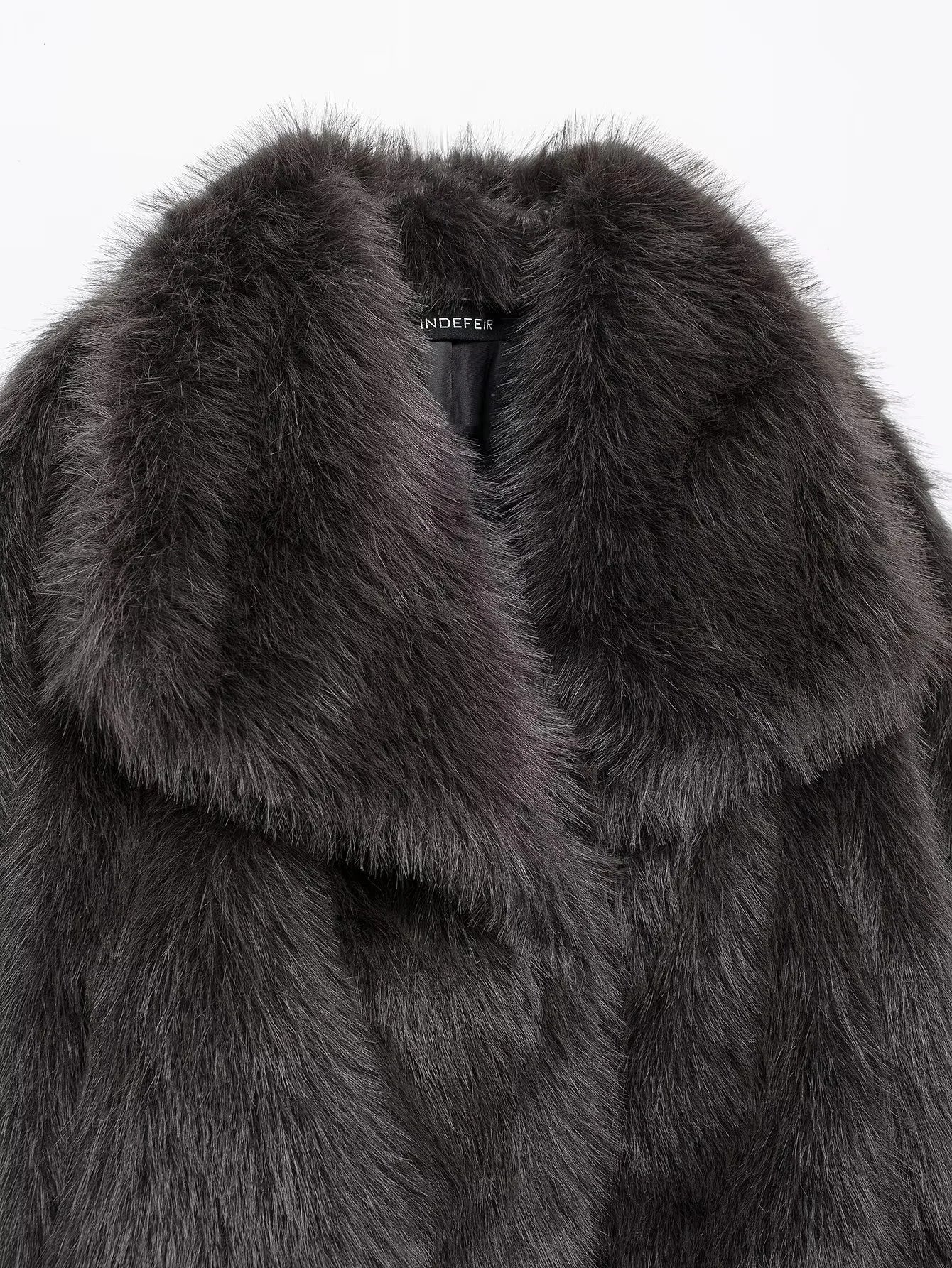 KONDALA 2025, Herbst und Winter, lässig, Kunstpelz, braun, für Damen, warme Jacken, Streetwear, Umlegekragen, Weihnachten, übergroße, elegante Mäntel