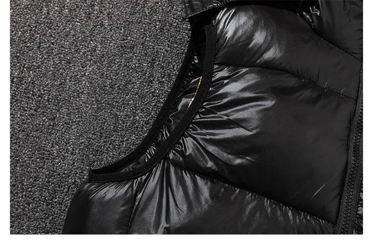 Männer Verdickte Daunen Baumwolle Weste Helle Oberfläche Mode Marke Warme Herbst Winter Oberbekleidung Schulter Pad Weste Jacke