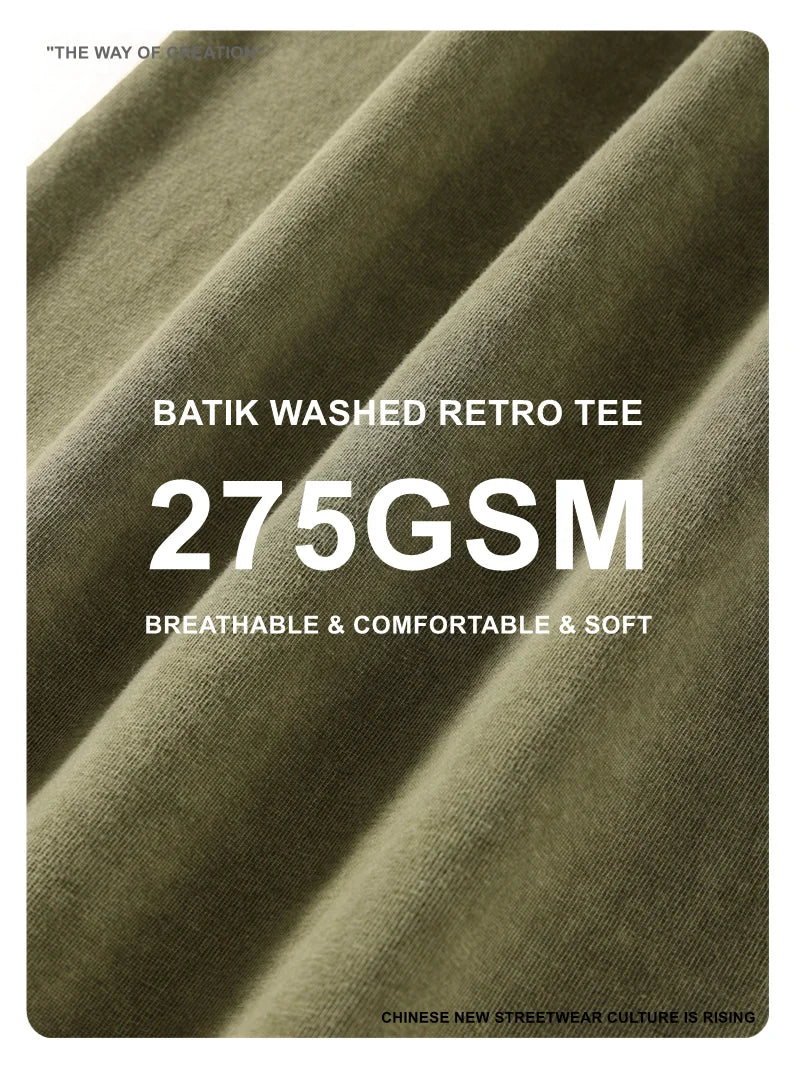 ZODF Neue Sommer Batik Gewaschen T-Shirts Für Männer Unisex Retro Lose High Street 275gsm Baumwolle T Shirt Marke Design HY0594