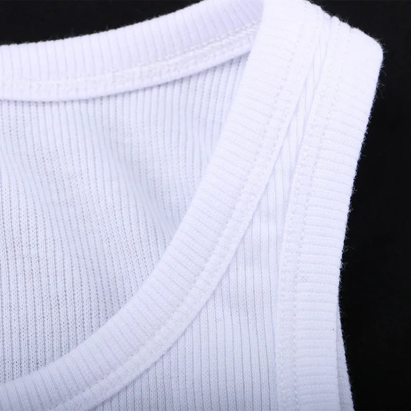 Rippstrick grünes Damen-Tanktop, Sommer, lässig, Basic, dünn, Weste, ärmellos, weiß, schulterfrei, Y2K, sexy Damen-Crop-Top