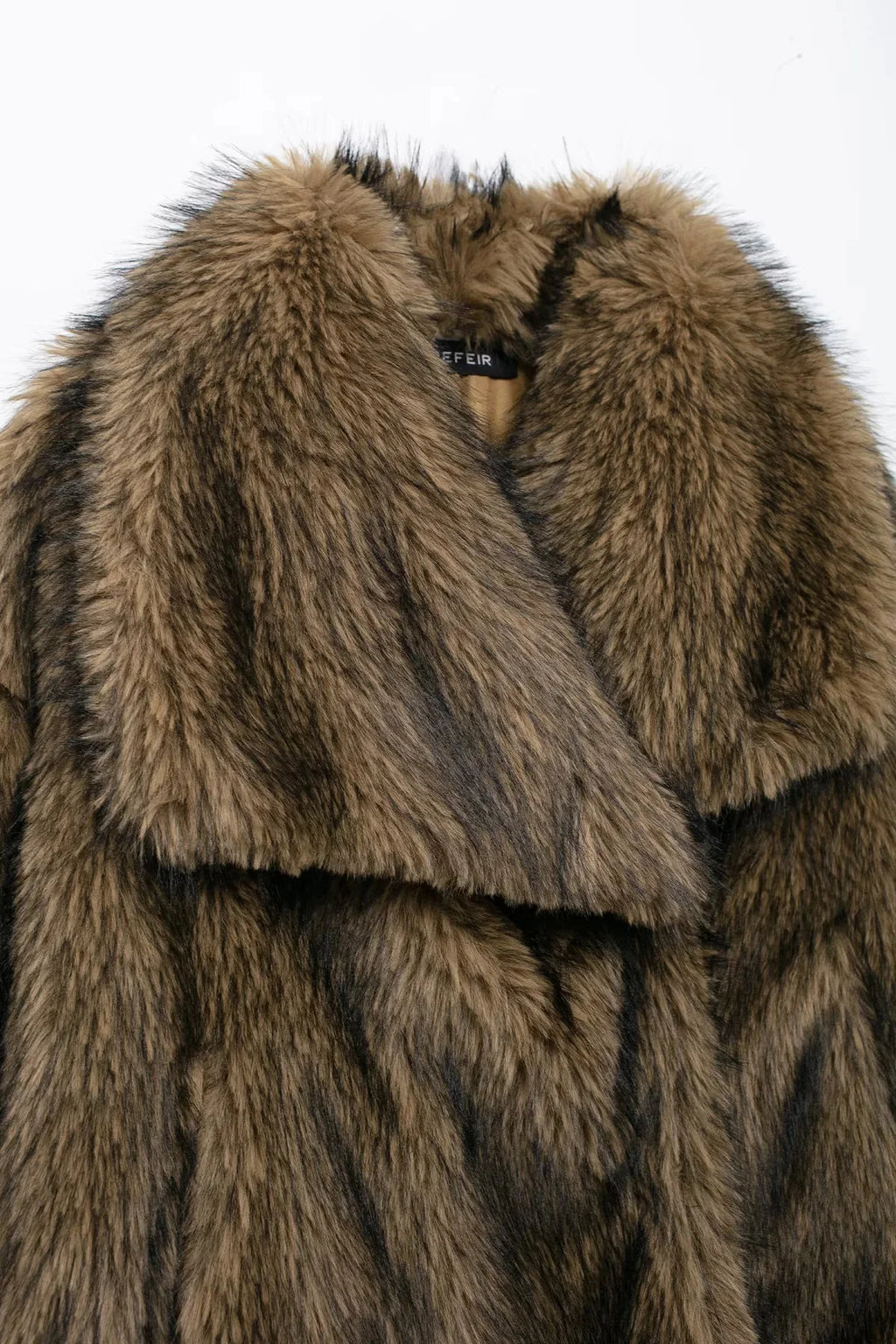 KONDALA 2025, Herbst und Winter, lässig, Kunstpelz, braun, für Damen, warme Jacken, Streetwear, Umlegekragen, Weihnachten, übergroße, elegante Mäntel