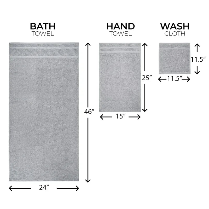 10-teiliges Handtuch-Set mit verbesserter Weichheit und Haltbarkeit, Grau