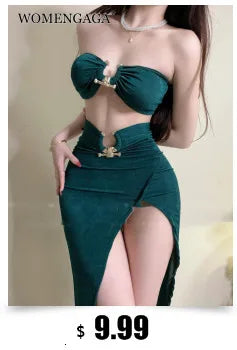 WOMENGAGA Einfache Maxi Langes Kleid Rundhals Langarm Enge Dünne Maxi Kleider Elegante Mode Koreanische Frauen Robe DEH8