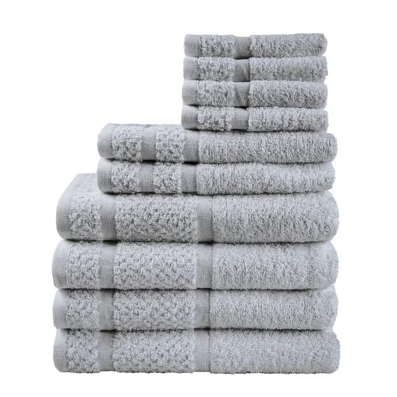 10-teiliges Handtuch-Set mit verbesserter Weichheit und Haltbarkeit, Grau