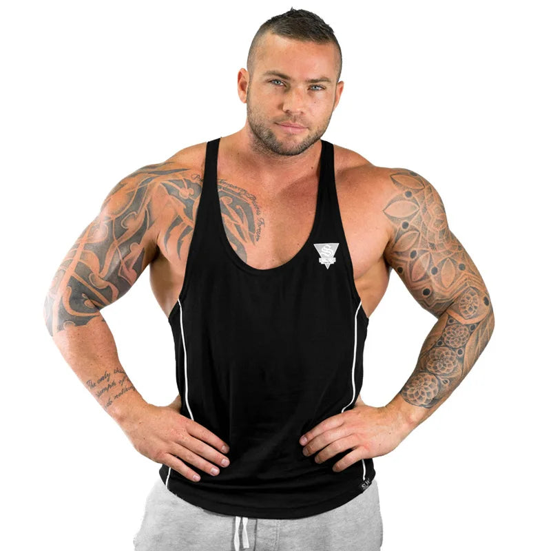 Herren-Bodybuilding-Tanktop, Fitnessstudios, Fitness, ärmelloses Hemd, 2025, neue männliche Baumwollkleidung, modisches Singlet-Weste, Unterhemd für Herren