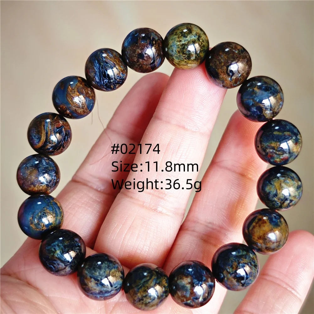 Natürliche blaue Pietersite Runde Perlen Armband Schmuck 12,5 mm Feuer Pietersite Namibia Feuer Pietersite Seltene Steinperlen AAAAAA