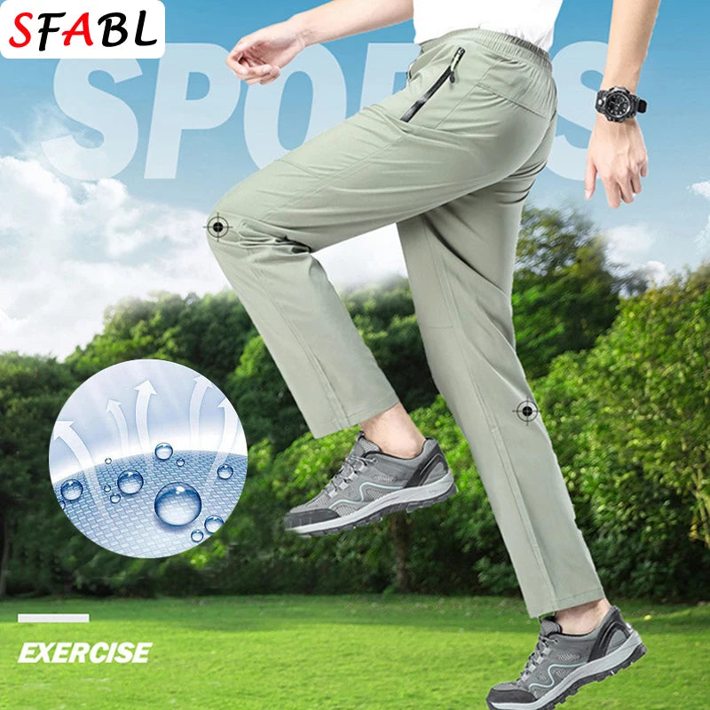5XL Hohe Stretch Outdoor Sport Wandern Hosen Männer Zipper Taschen Hosen Männer Sommer Dünne Quick Dry männer Hosen Trekking Angeln