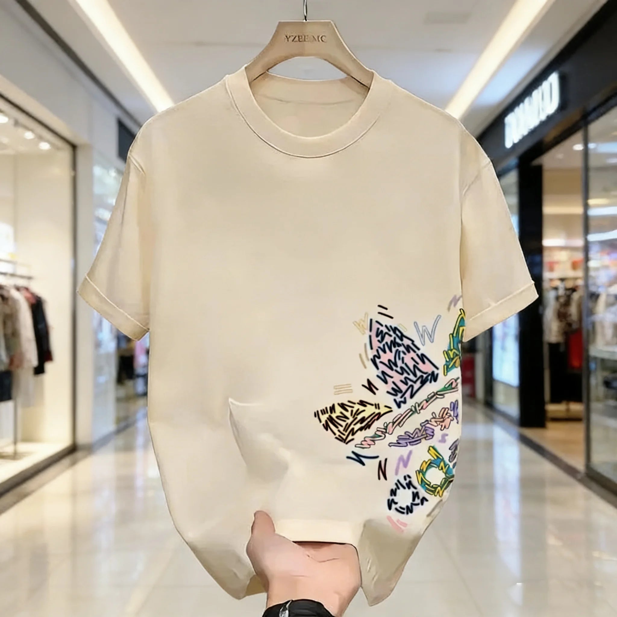 2026 Modischer Bestseller - Locker Sitzendes Rundhals-Sommer-Baumwoll-T-Shirt für Herren und Damen, Stylisches und Atmungsaktives Oberteil