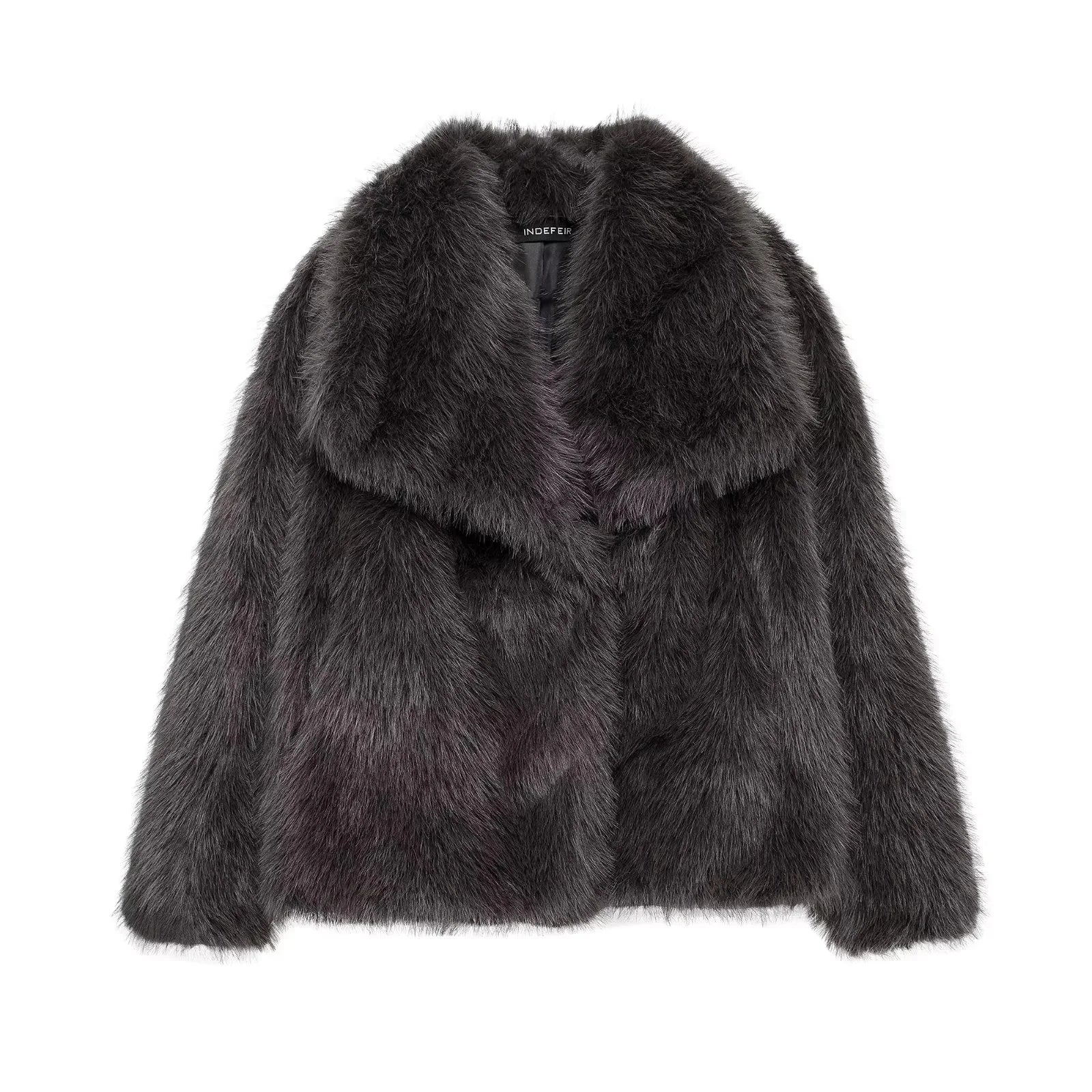 KONDALA 2025, Herbst und Winter, lässig, Kunstpelz, braun, für Damen, warme Jacken, Streetwear, Umlegekragen, Weihnachten, übergroße, elegante Mäntel
