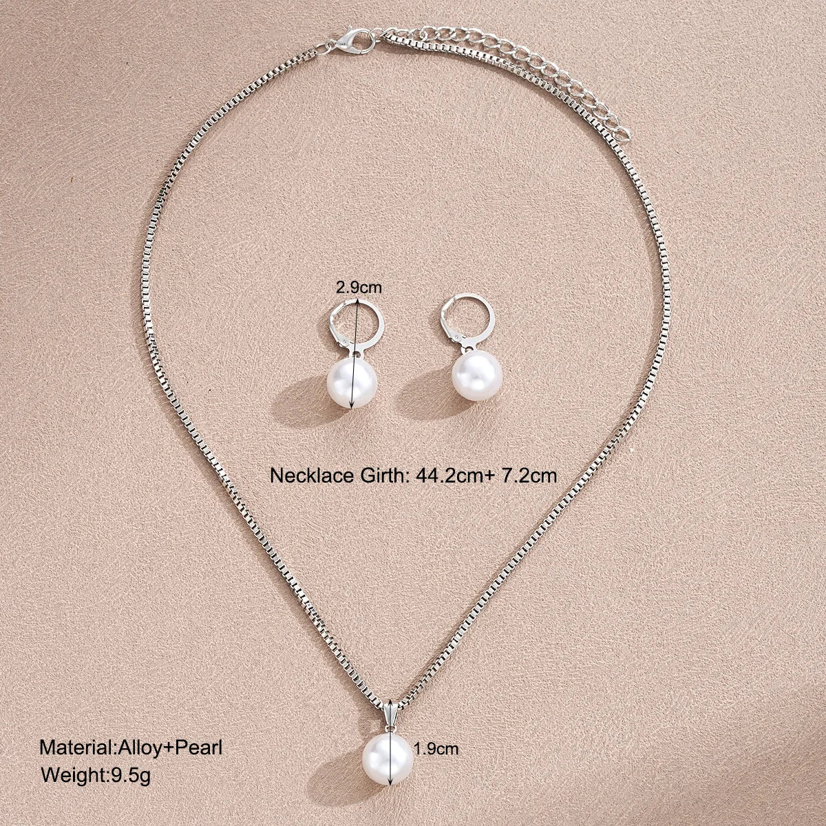 Mode Perlen Schmuck Set Für Frauen Baumeln Ohrringe Anhänger Halskette Einfache Zierliche Täglichen Tragen Outfit Party Zubehör