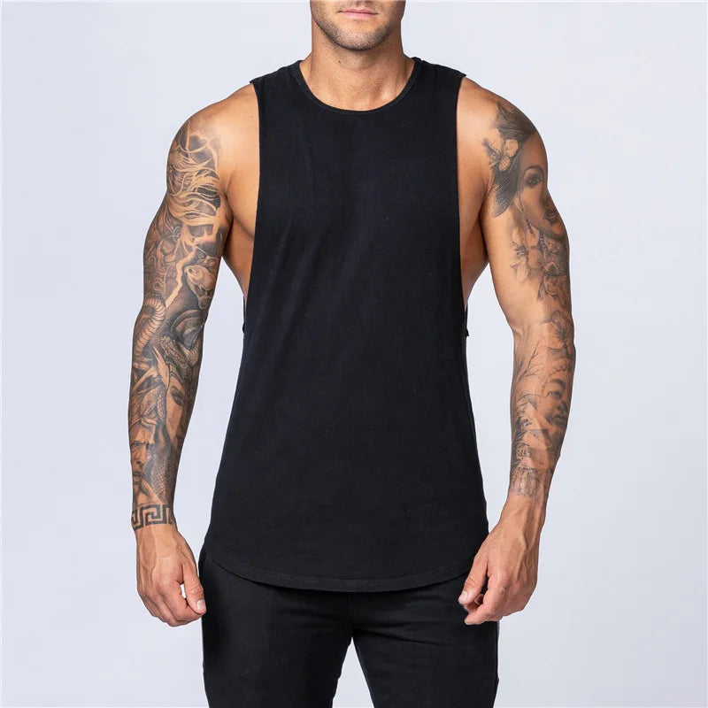 Männer Gym Kleidung Sommer Fitness Baumwolle Tank Top Männer Jogging Bodybuilding Ärmelloses Shirt Atmungsaktive Oansatz Casual Muskel Weste