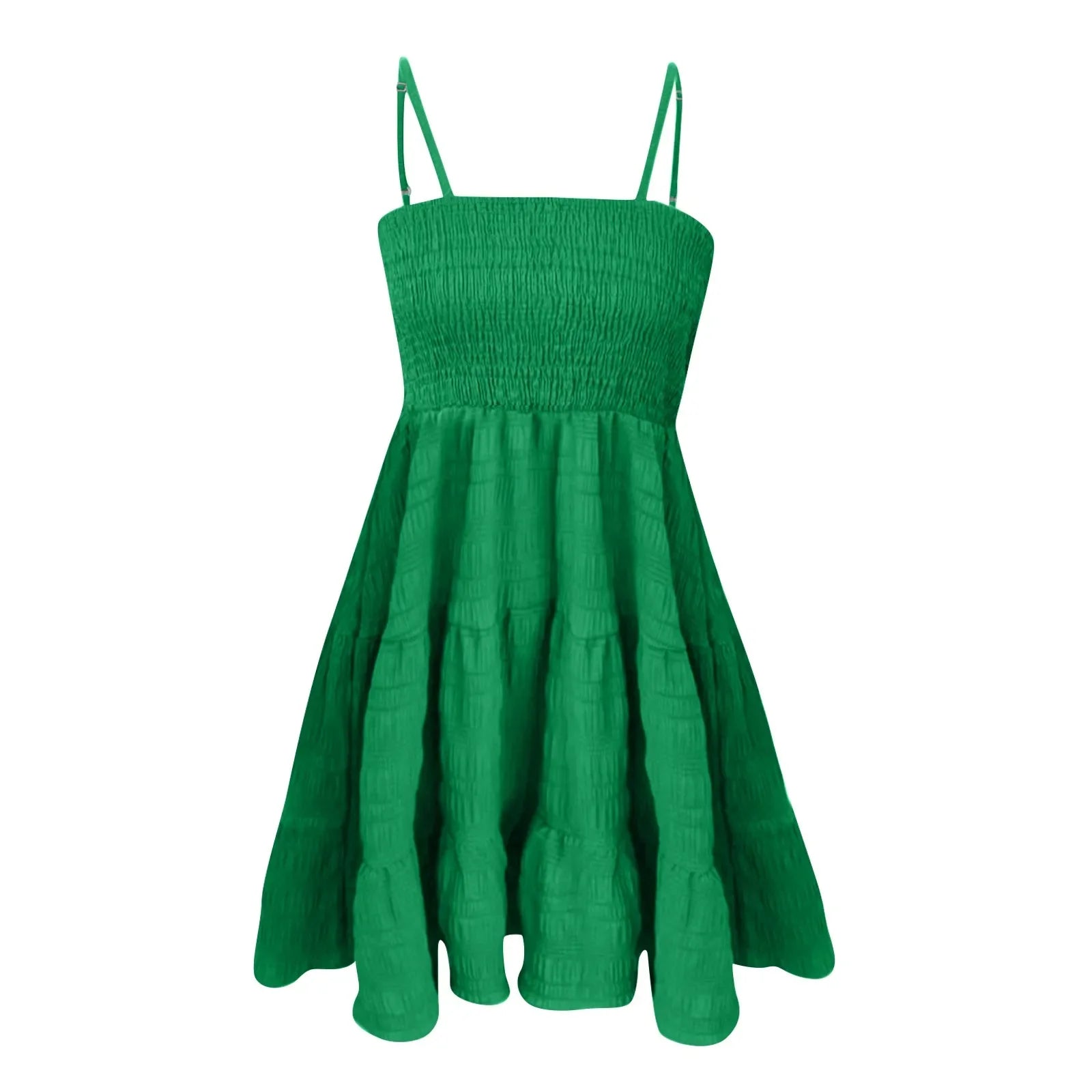 Bohemian Strand Sommerkleid Frauen Sexy Ärmellose Backless Große Schaukel Mini Kleid Solide Spaghetti Strap Rüschen Kleid Sommer Vestidos