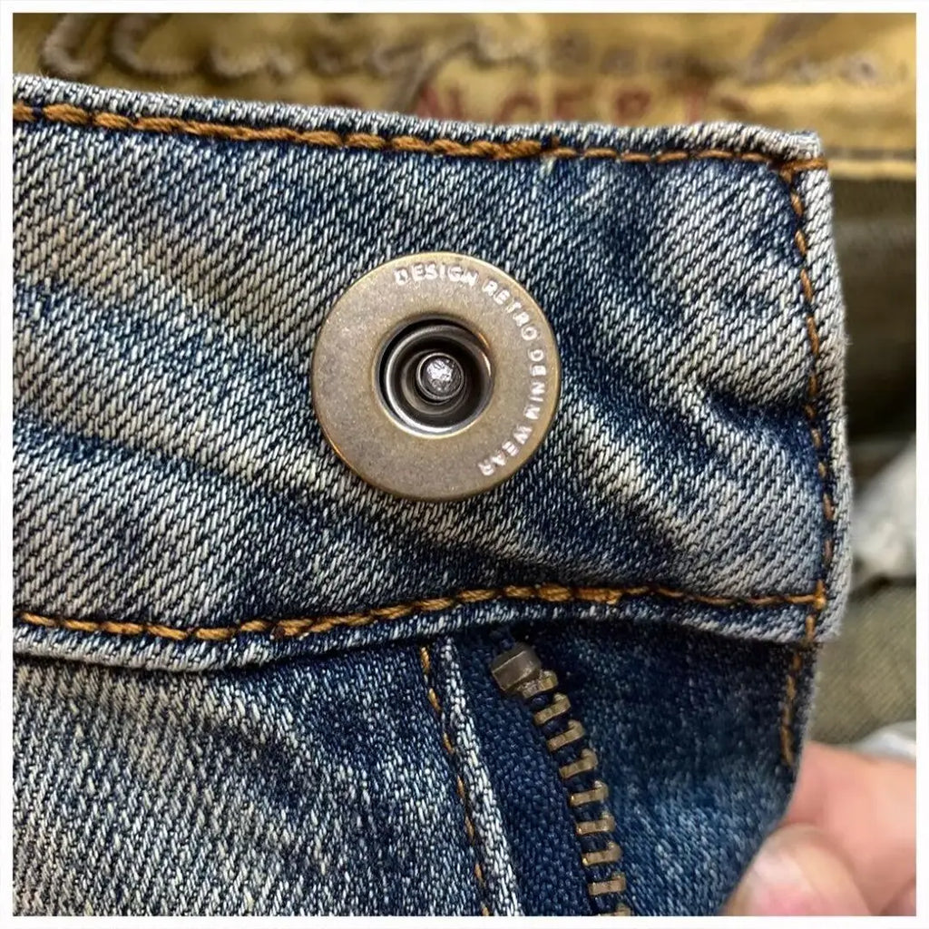 Jeans für Herren 2025, Frühling und Herbst, kleine zerrissene Jeans, Herren-Vintage-Hosen, trendige Marke, Harlan-Männerkleidung, Streetwear-Kleidung