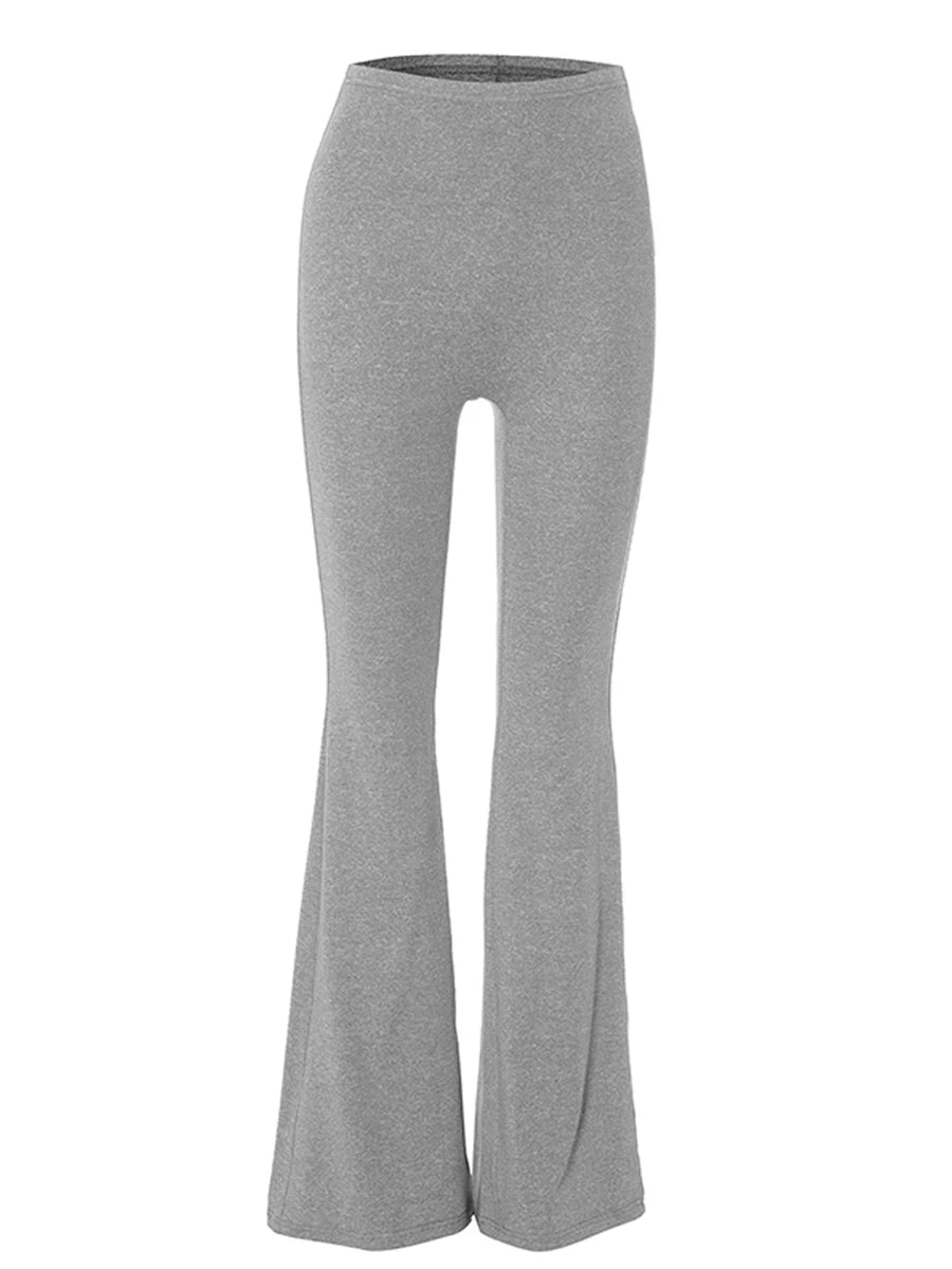Women Casual Solid Colors High Waist Bell Bottoms Trendy Bootcut Trousers Flared Leggings Pants for Streetwear