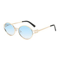 1-2PCS Neue Mode Marke Sonnenbrille Retro Kleine Rahmen Frau Mann Metall Cat Eye Brille Shades UV Schutz sonnenbrille mit Box