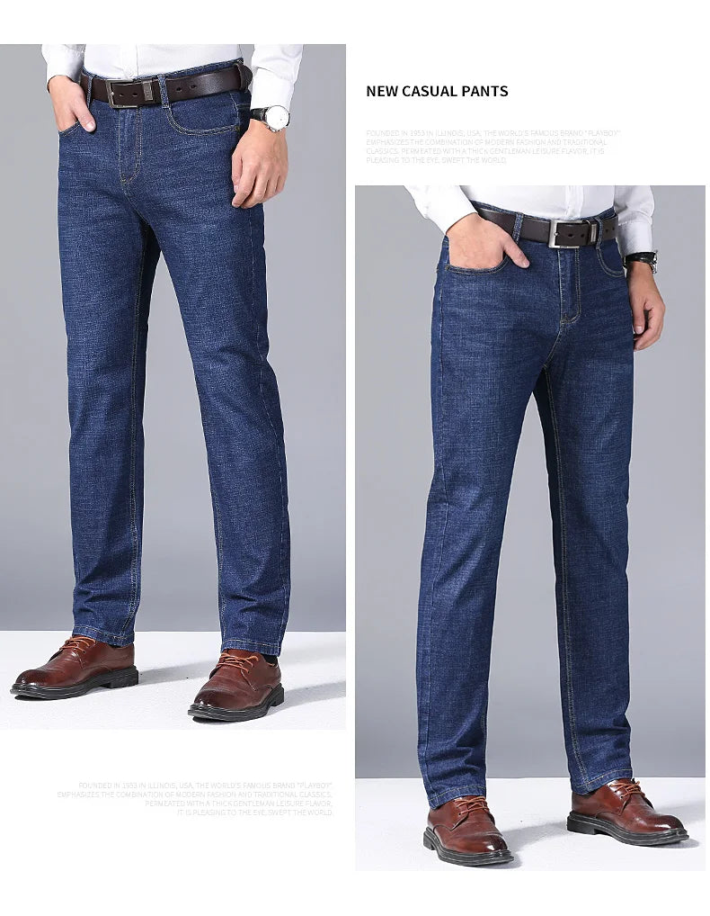 Neue Männer Klassische Jeans Jean Homme Pantalones Hombre Männer Mannen Weiche Schwarz Biker Masculino Denim Overalls Herren Hosen Größe 32-38