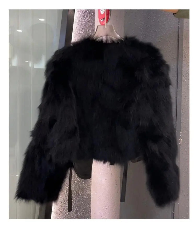 Nachahmung Fuchs pelz gras Mantel frauen Kurze 2025, Herbst/Winter Neue Koreanische version Vielseitig Spitze up Dicke top Weibliche Warme Outwear