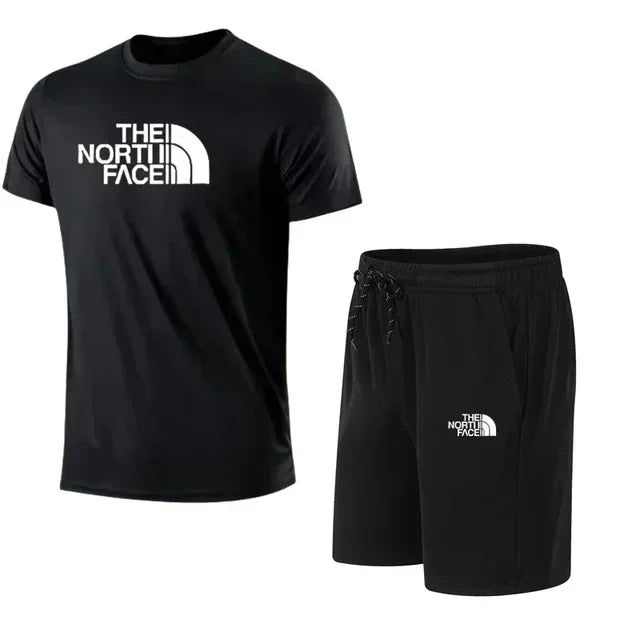 2026 Neues Herren Kurzarm-Sportanzug Set T-Shirt und Hose 2-teilig Modische Sportbekleidung Lässige Outdoor-Laufkleidung Trainingsanzug