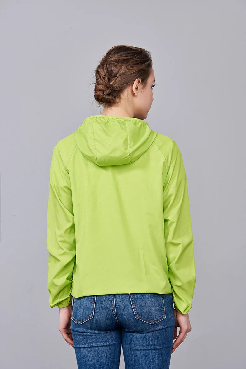 JNLN Unisex Wanderjacke Herren Damen Wasserdicht Schnelltrocknend Camping Windjacke Outdoor Trekking Angeln Regenmantel Anti UV Kleidung