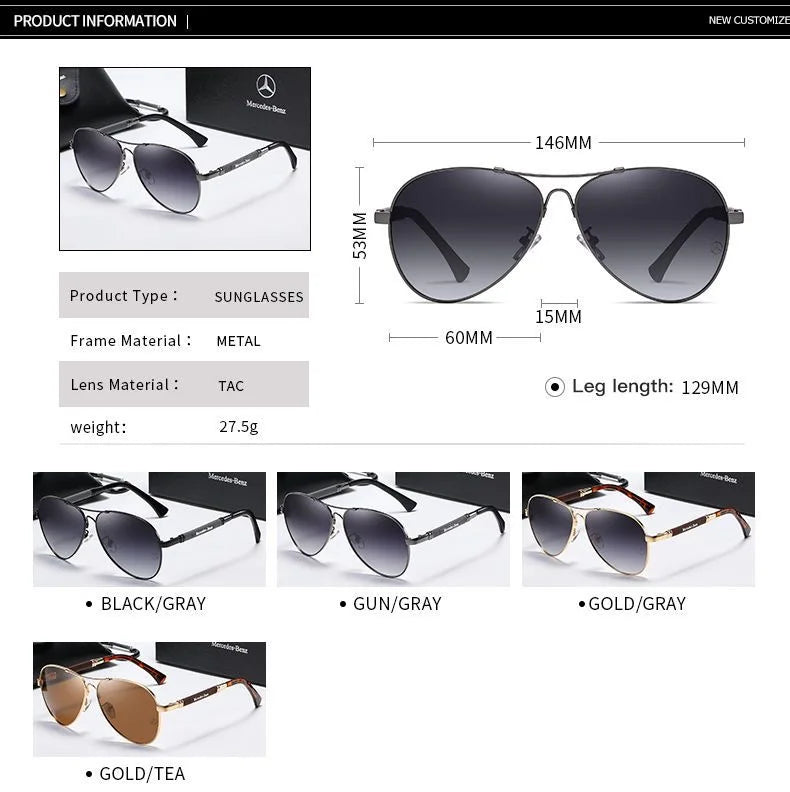 Mercedes Benz E B A C S V Class GLB GLC GLE GLS AMG SLC SLK CLS Car HighEnd Anti Glare Driver Goggles Pilot Polarized Sunglasses