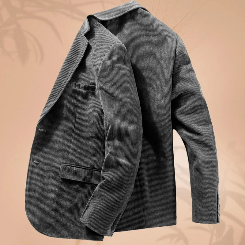 Cord-Herrenanzugjacke, Anzugjacke mit einem Knopf und Revers, Business-formelle Jacke, geeignet für Bankett, Hochzeit, formelle Kleidung für Herren