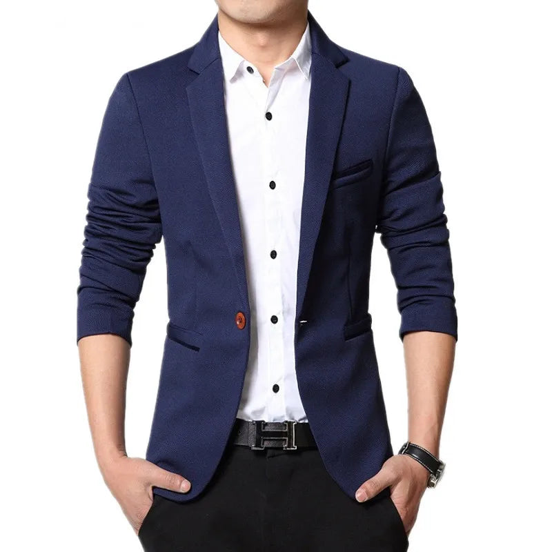 2024 männer Slim fit Neue Mode Blazer Anzug Jacke Schwarz Blau Rot Plus größe L bis 5XL Männliche Blazer Herren mantel Hochzeit Kleid