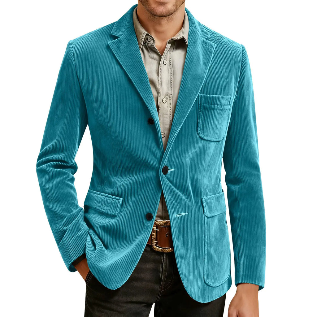 Männer Einfarbig Cord Warme Anzug Jacke Strickjacke Frühling Herbst Business Casual Cord Blazer Jacke männer Anzug Mantel