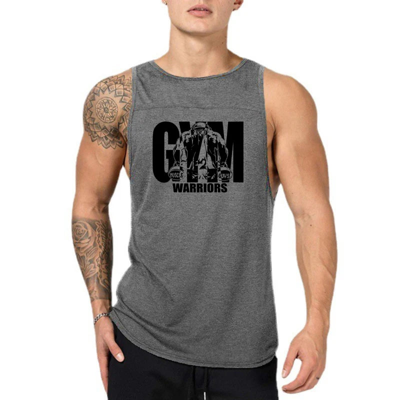 Herren Bodybuilding Sport ärmellose Tank Tops Sommer Baumwolle atmungsaktiv Casual T-Shirts Gym Fitness Workout Muskel lose Unterhemden