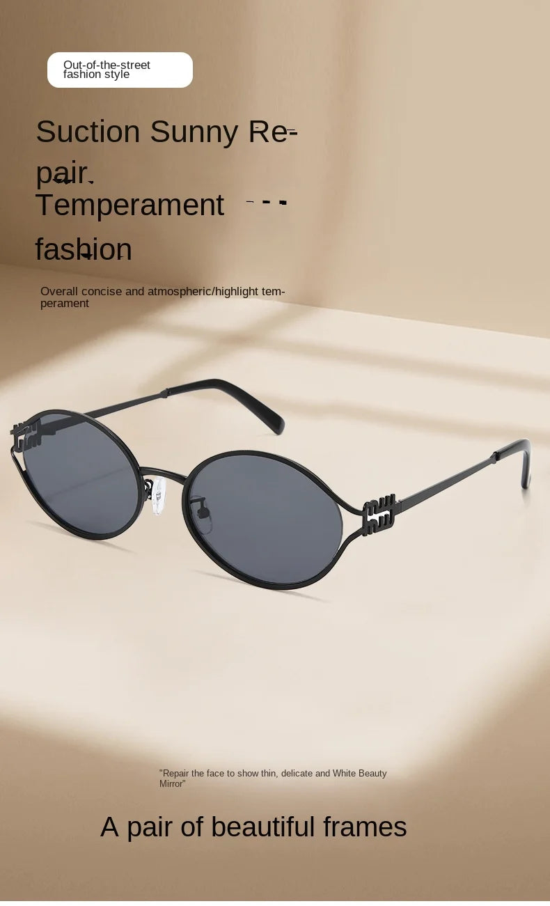 1-2PCS Neue Mode Marke Sonnenbrille Retro Kleine Rahmen Frau Mann Metall Cat Eye Brille Shades UV Schutz sonnenbrille mit Box